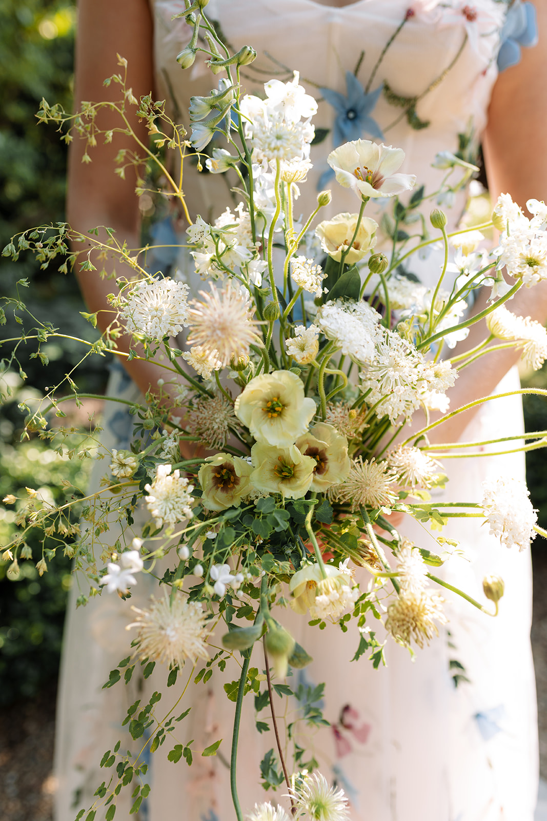 white wildflower wedding bouquet