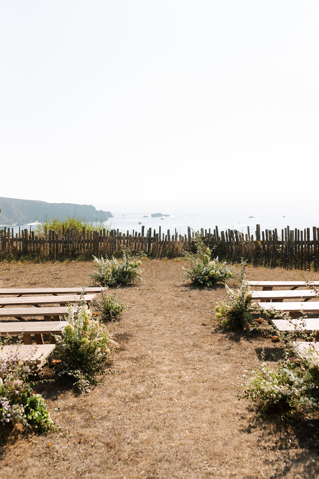 wedding ceremony on a farm on the california coast