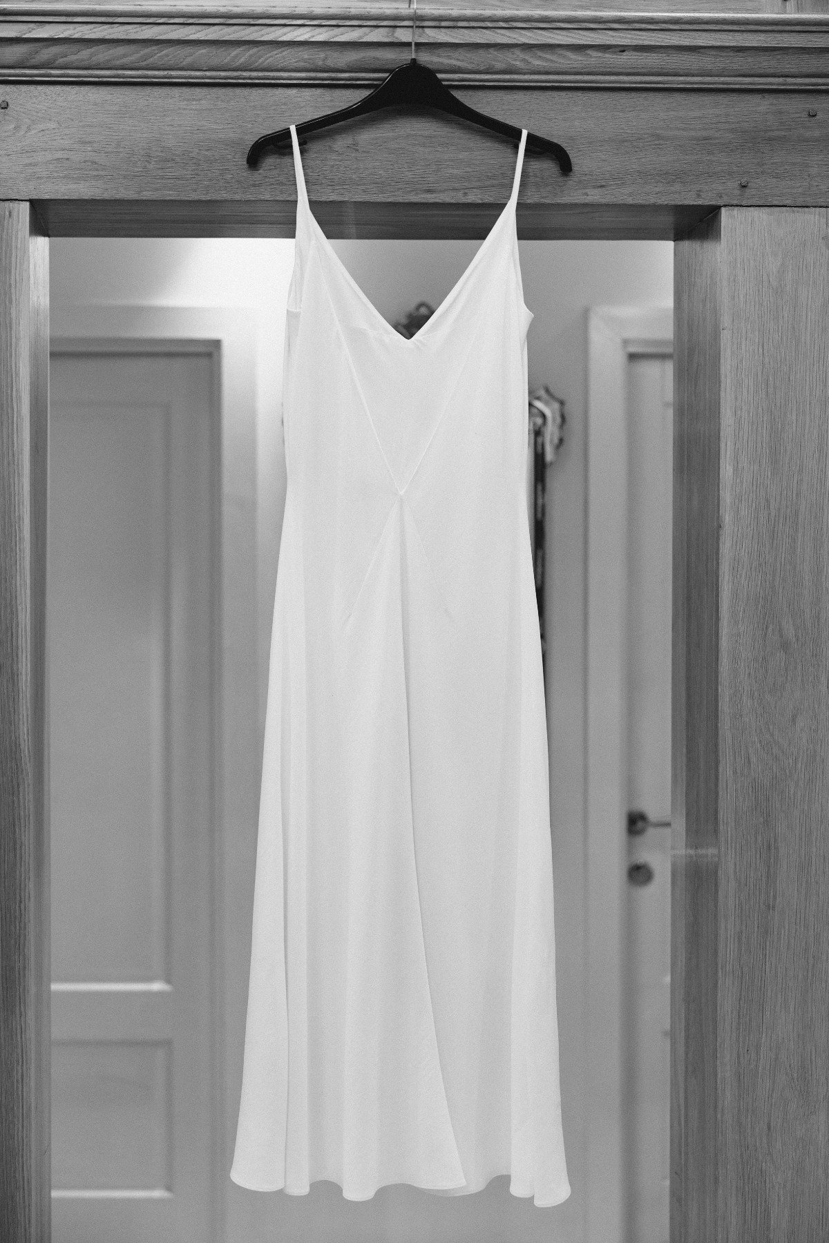 minimalist slip wedding dress