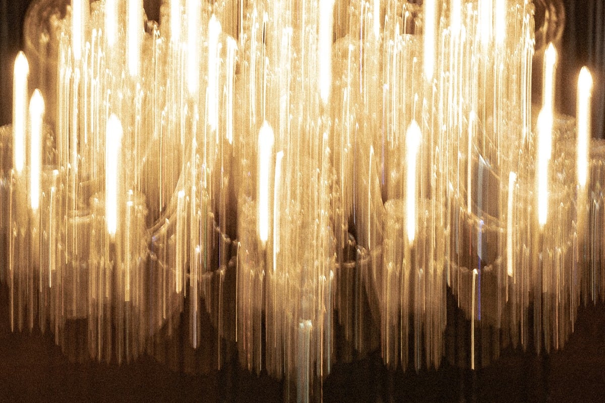 blurry photo of a crystal chandelier