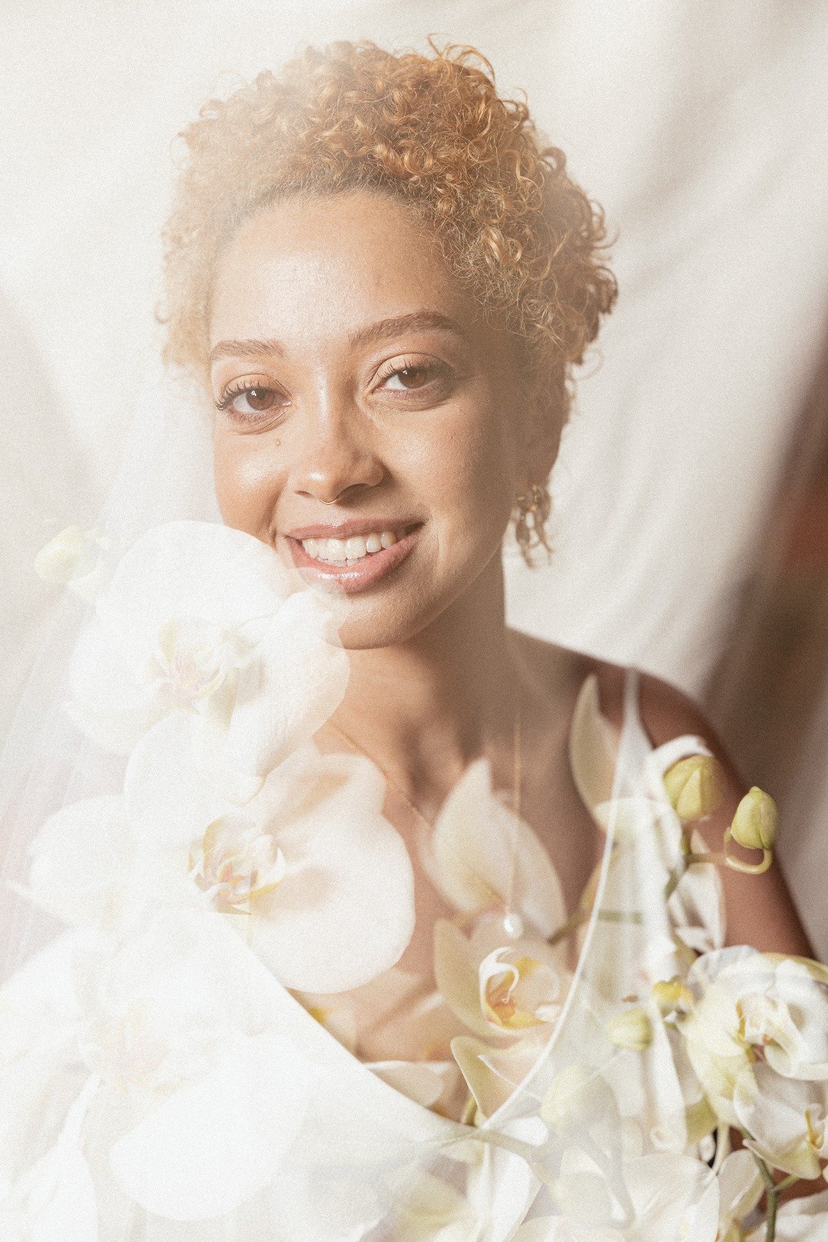 double exposure bridal portrait