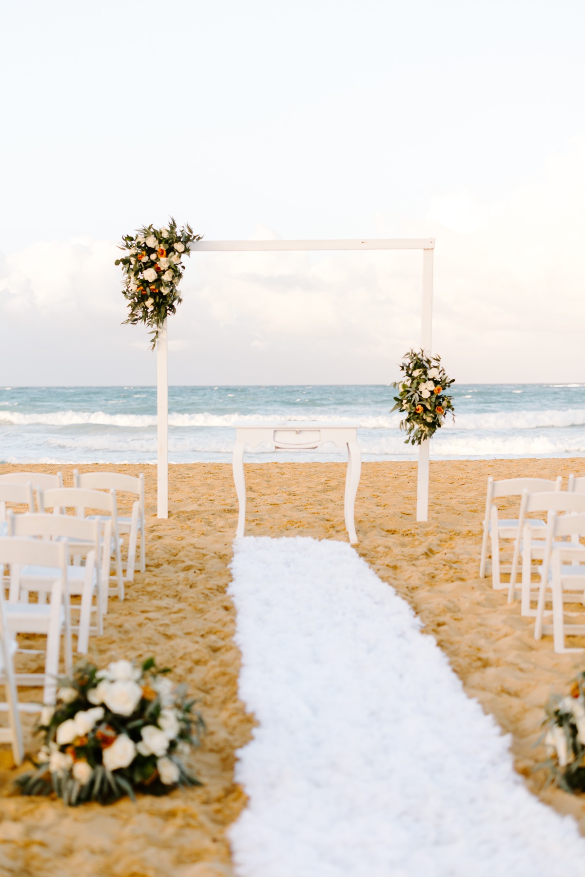 unique aisles for beach ceremony