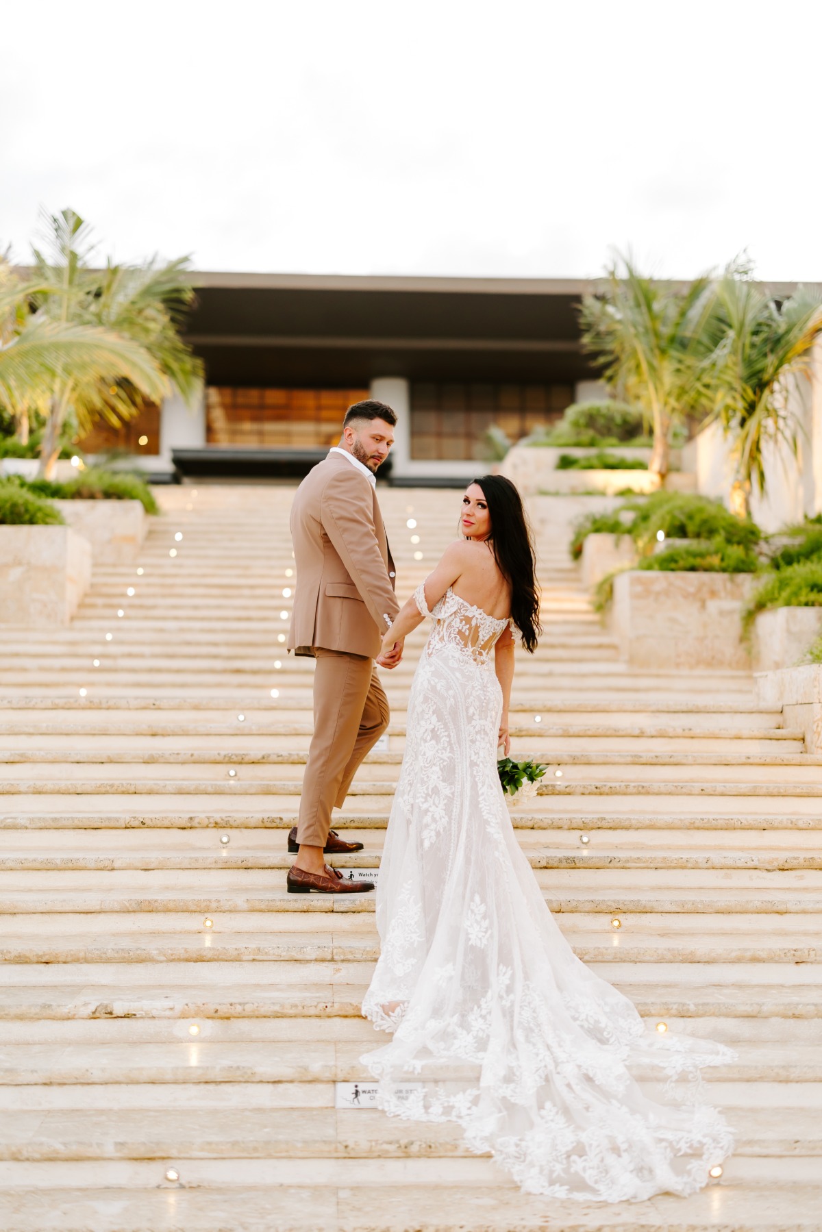 wedding dress with nude underlay