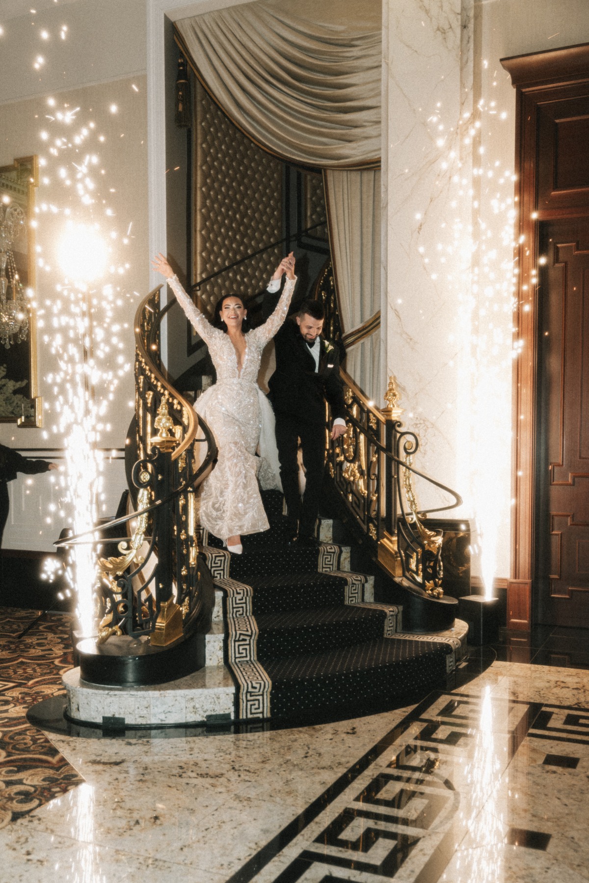 cold sparkler wedding entrance