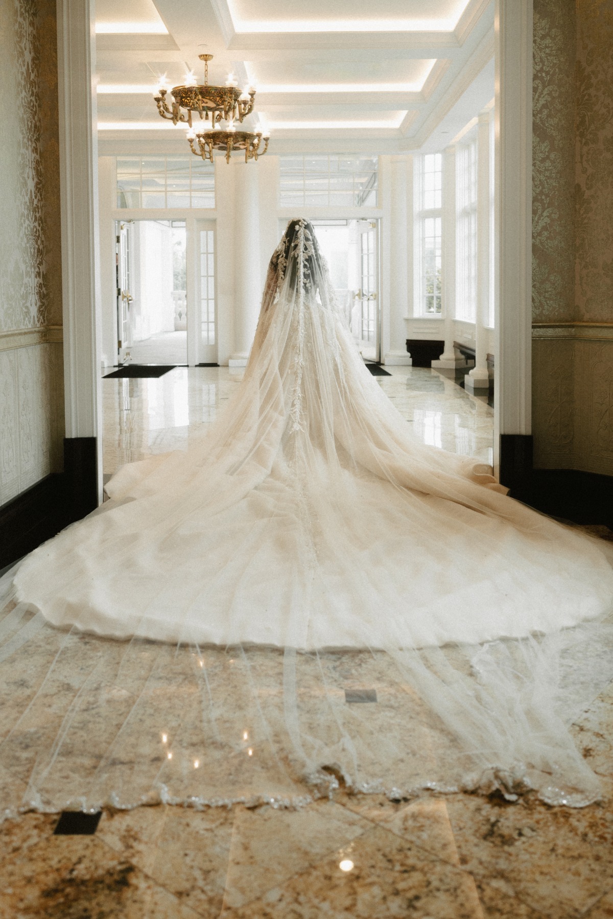 bead-trimmed wedding veil