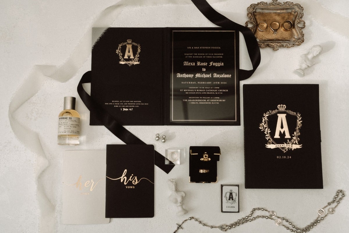 family crest wedding invitations