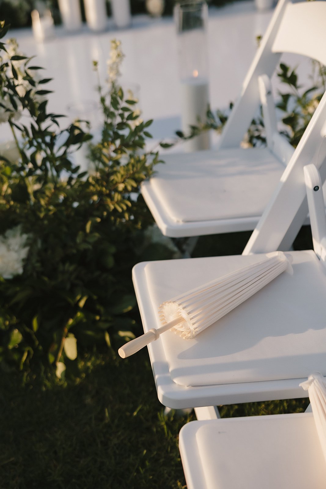 white parasols