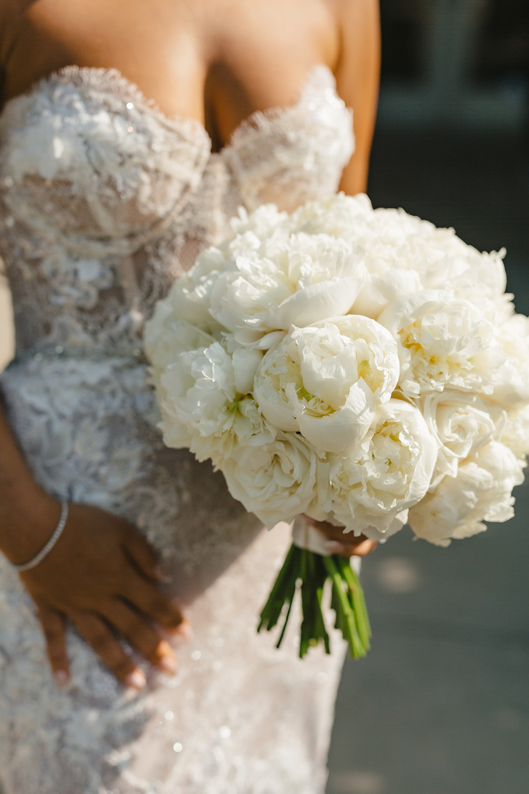 all-white bouquet