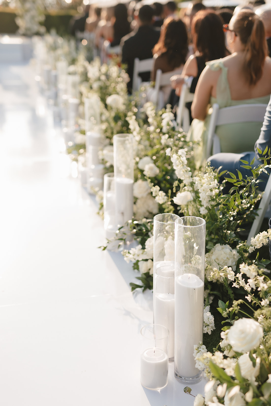 tall white votives