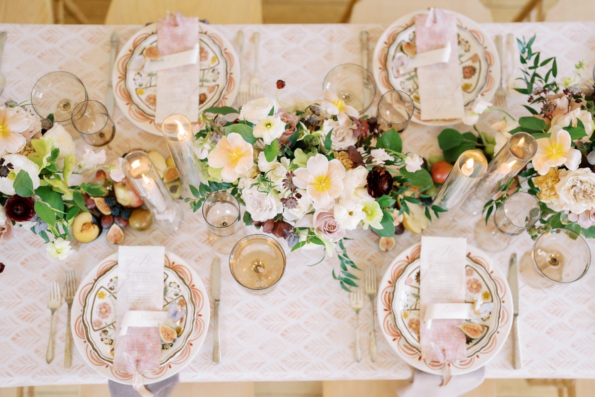 patterned place settings