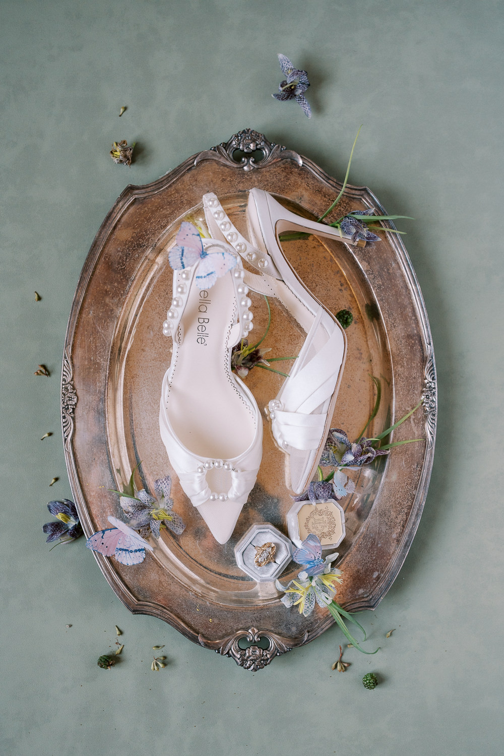 white pearl wedding shoes