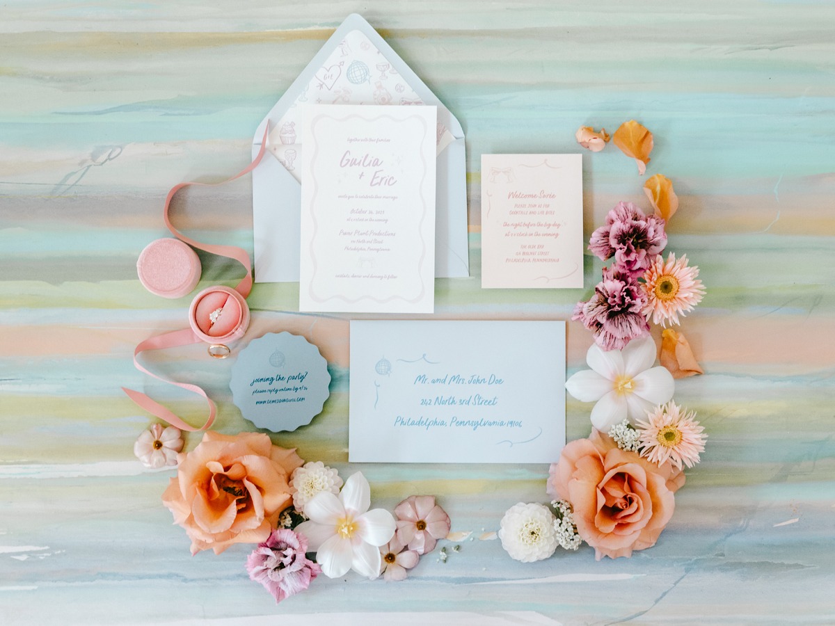 pastel wedding invitation ideas