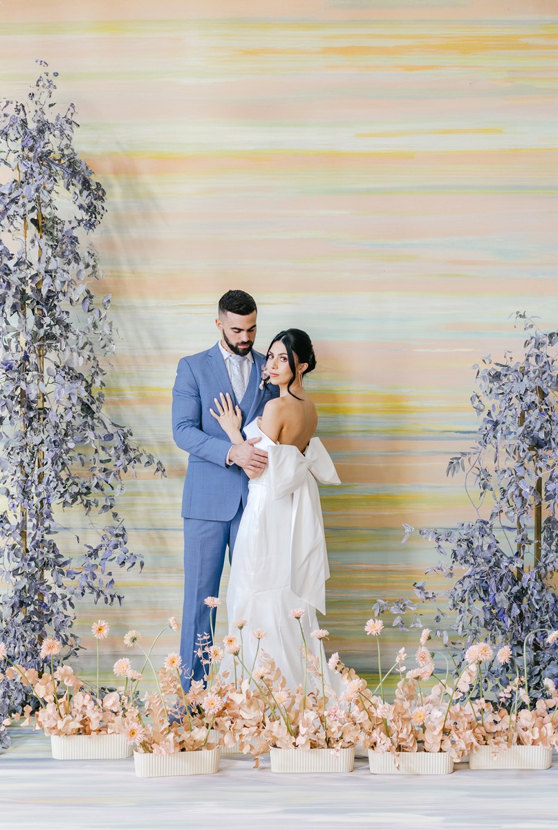 watercolor backdrop for weddings in pastel colors