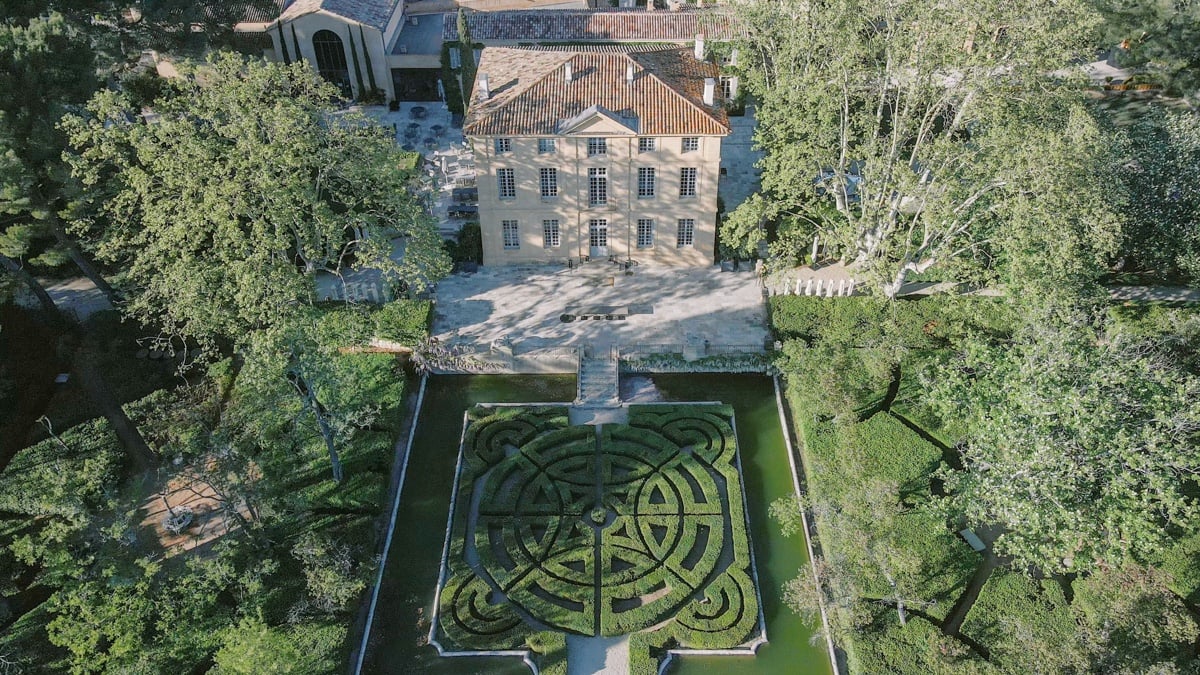 chateau with a hedge maze in france wedding venue