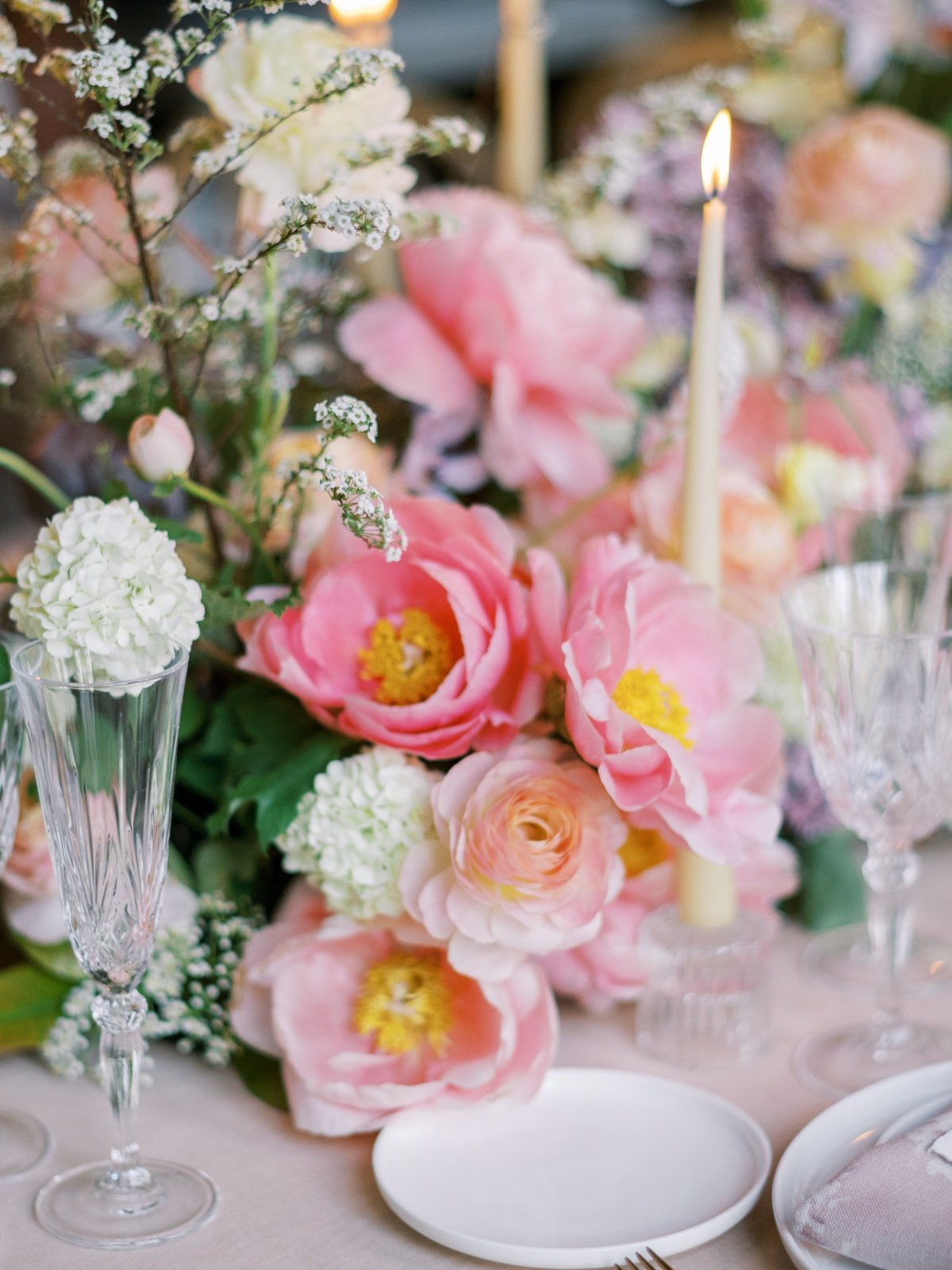 ivory pink pastel floral arrangement