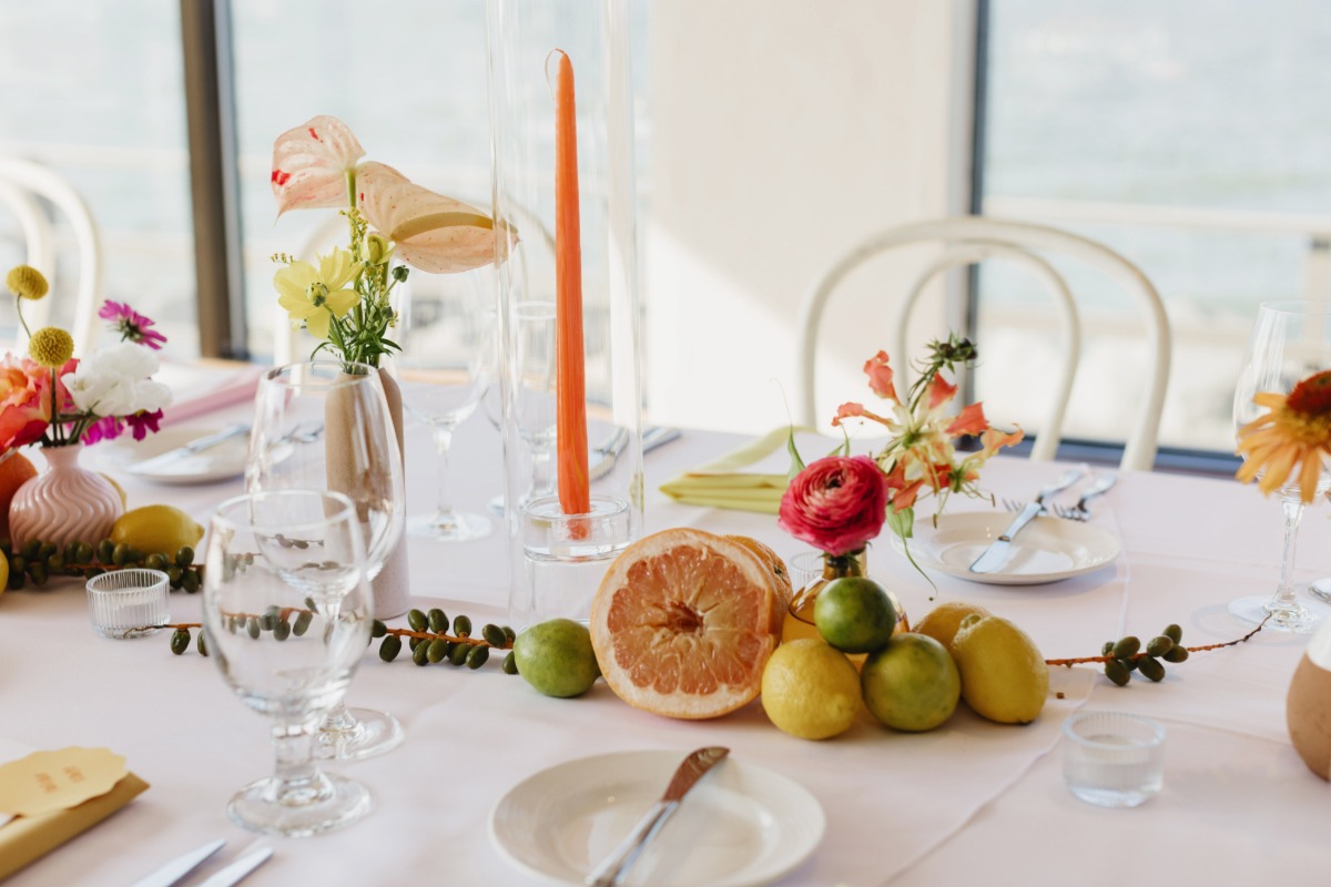 citrus themed wedding centerpieces