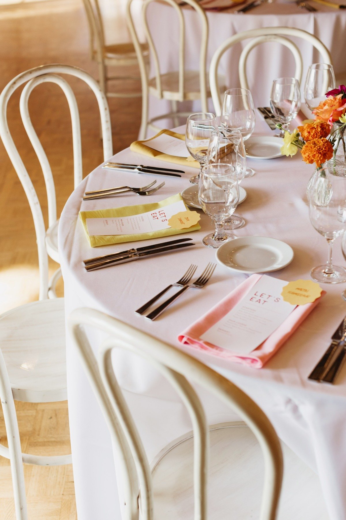 modern minimalist wedding menu and reception ideas