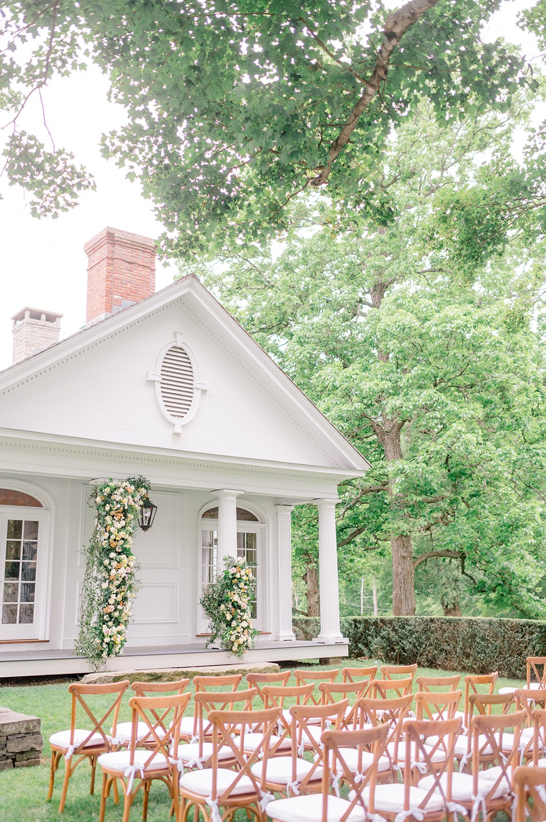 estate garden wedding ceremony setup inspiration