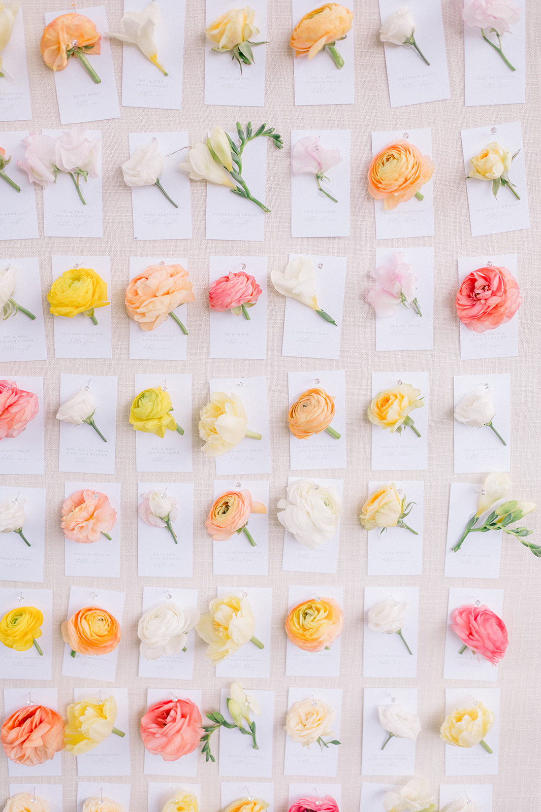 flower seating chart ideas for wedding