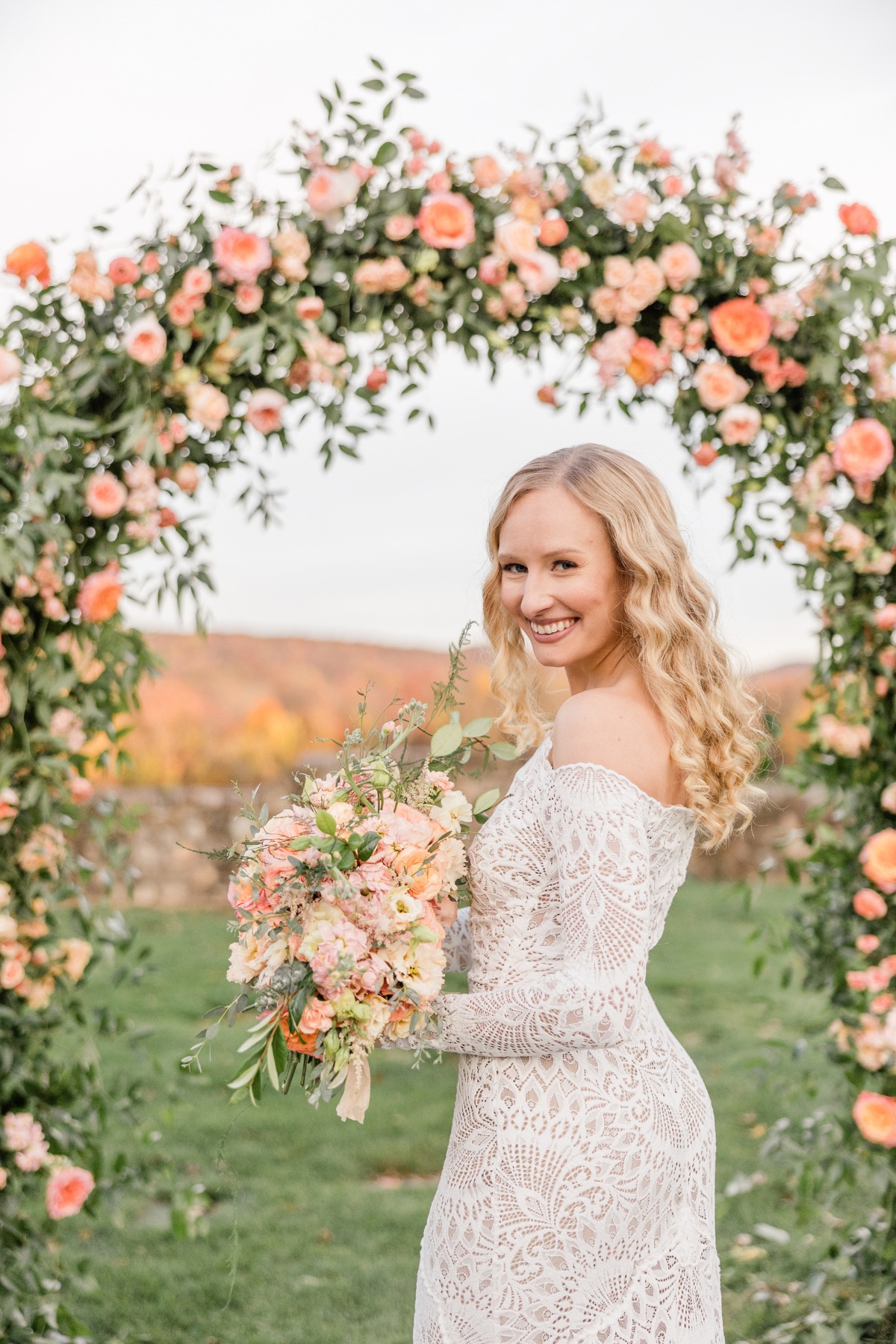 off the shoulder grace loves lace wedding dress