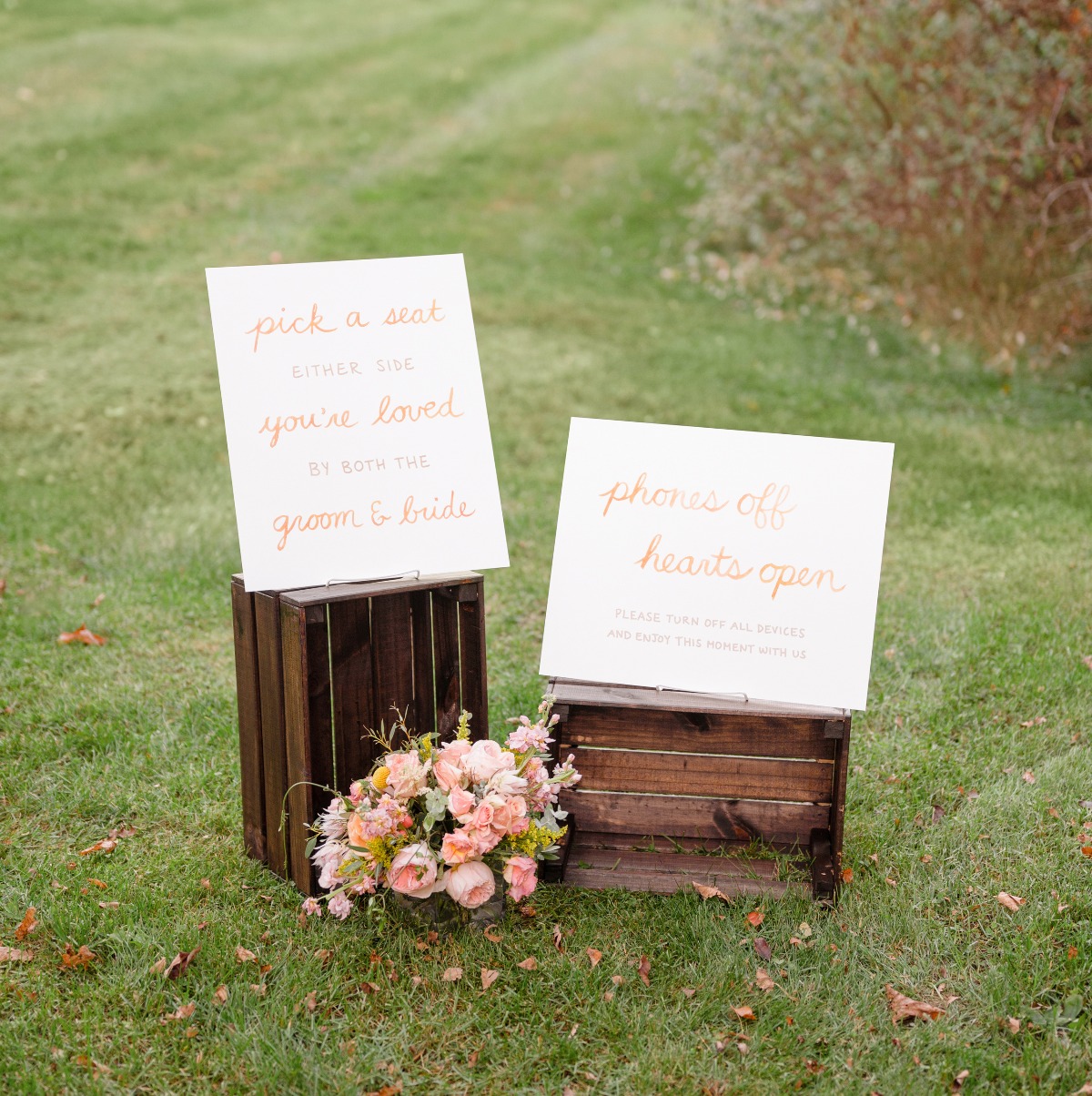 watercolor wedding ceremony signs