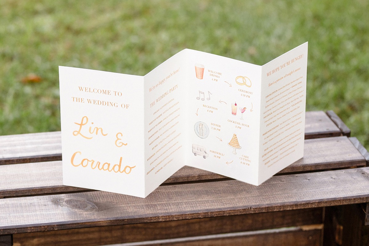 fold-out wedding program