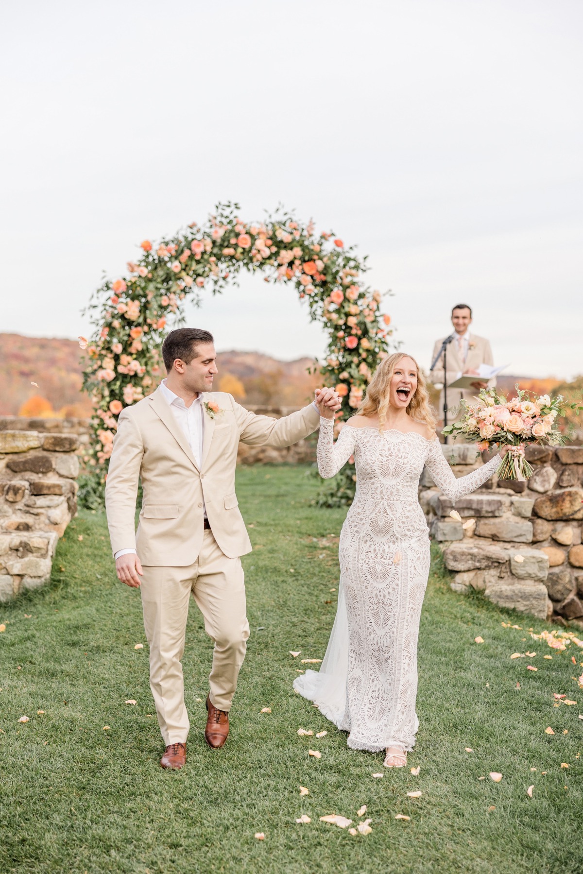 peach bridal bouquet