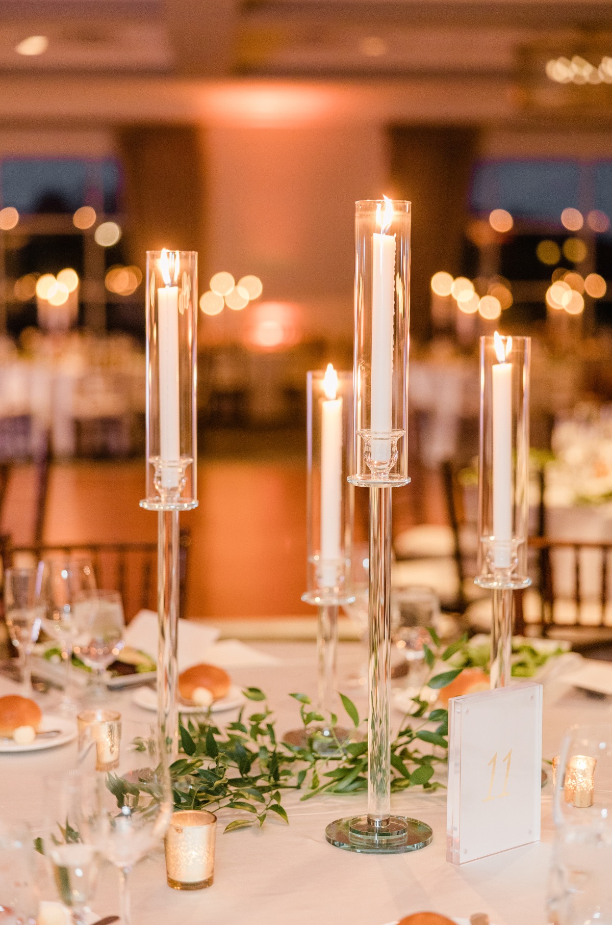 tall clear tapered candle votives