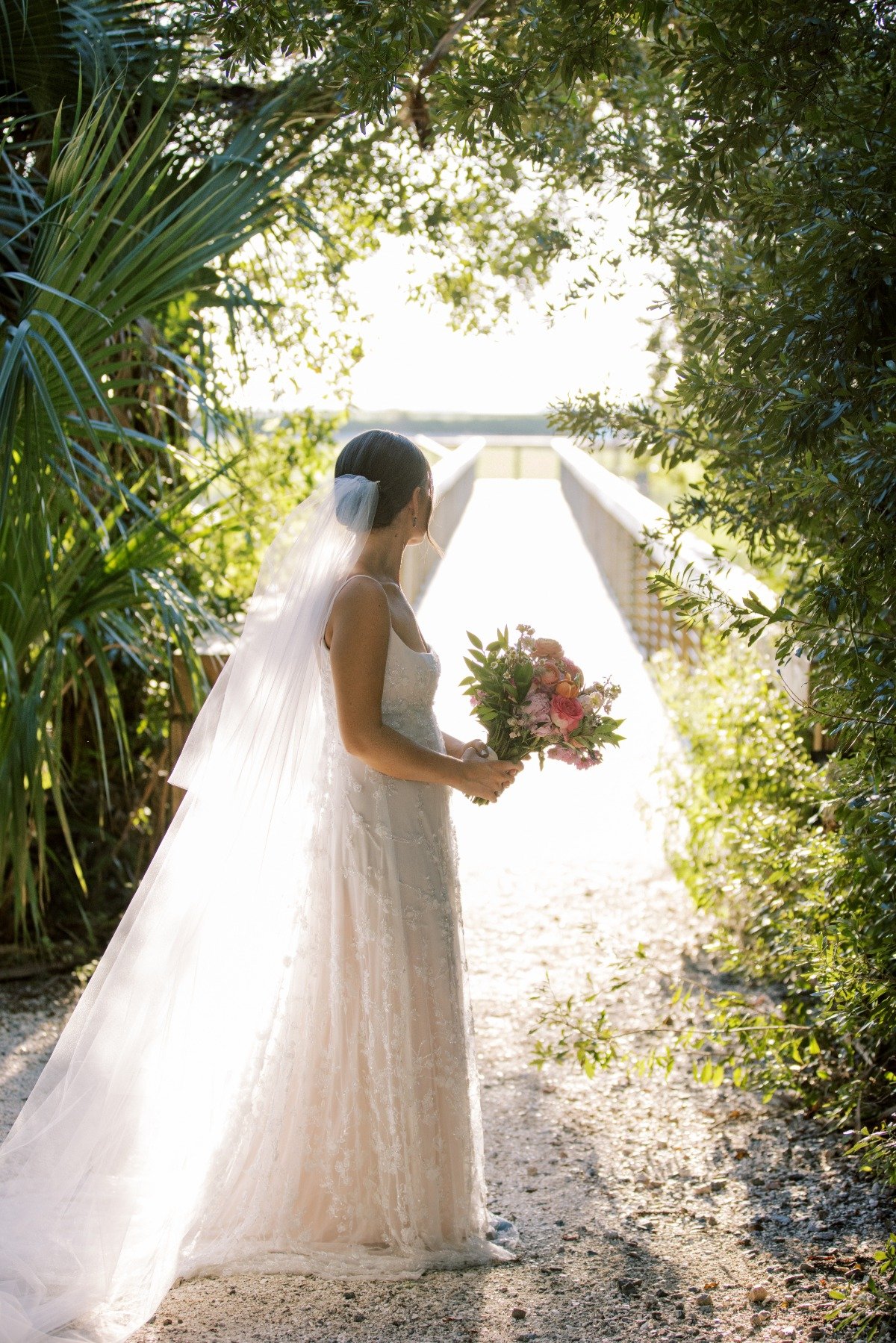 bride at lowcountry wedding in marsh venue