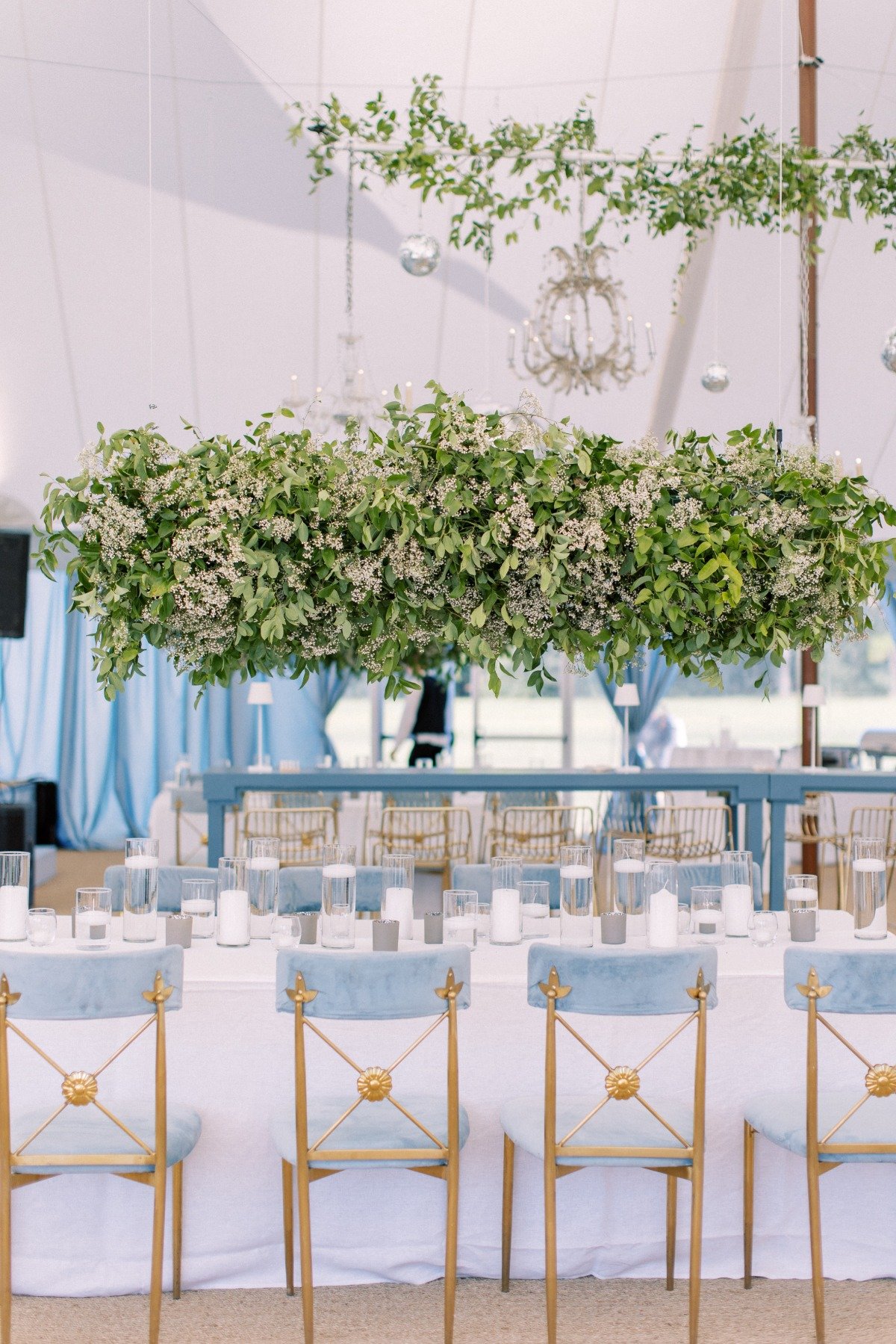 blue and gold velvet chairs