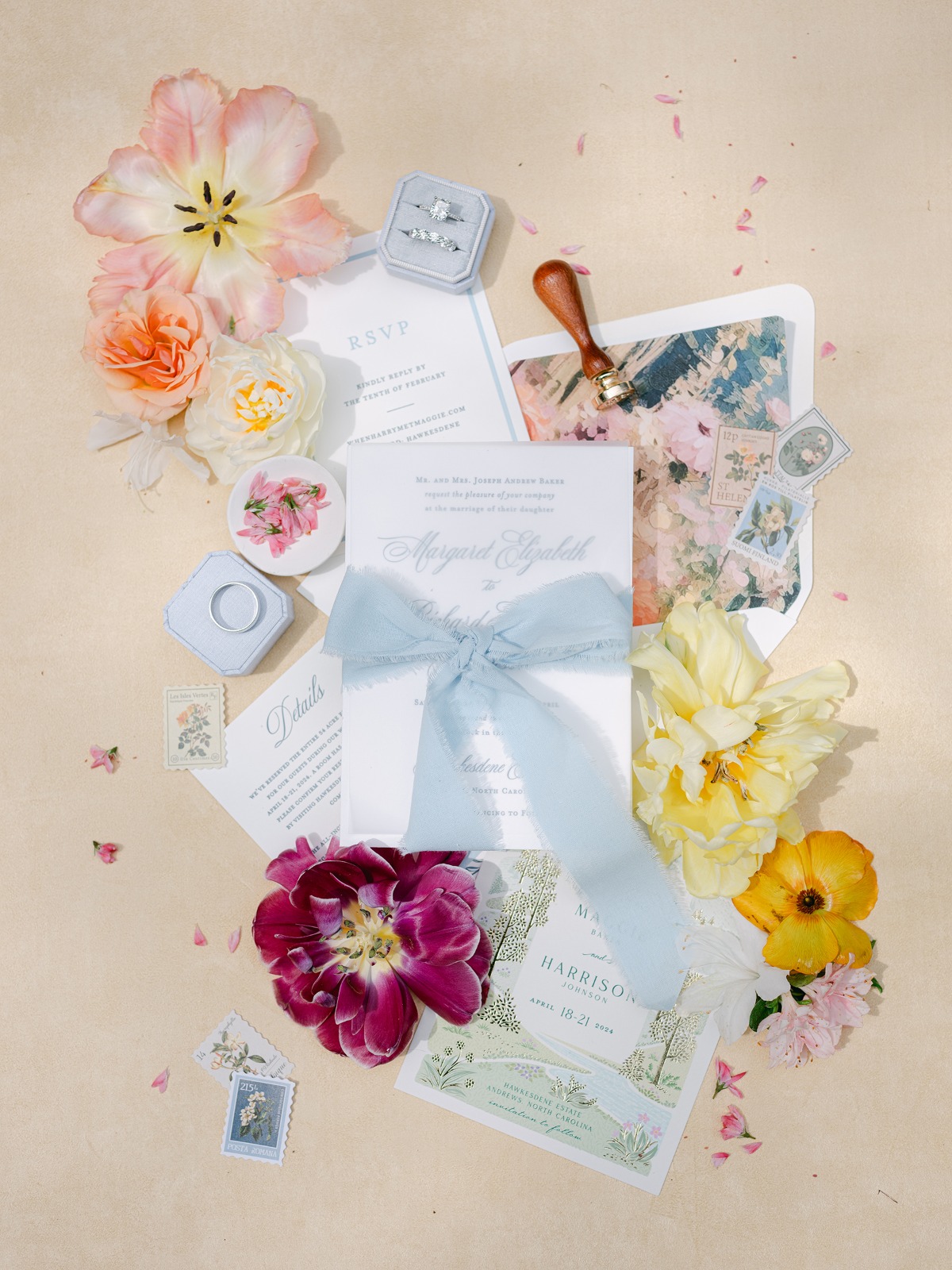 pastel floral wedding inspiration for invitations