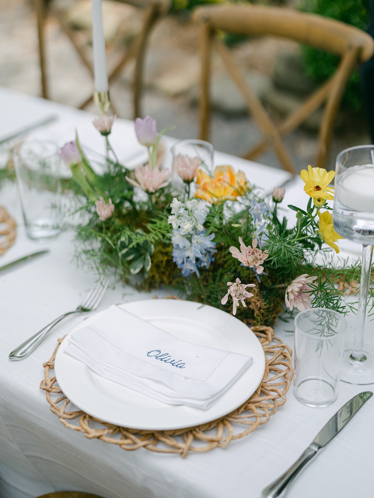 pastel wedding floral centerpiece inspiration