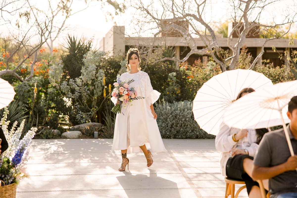 midi-length wedding dress