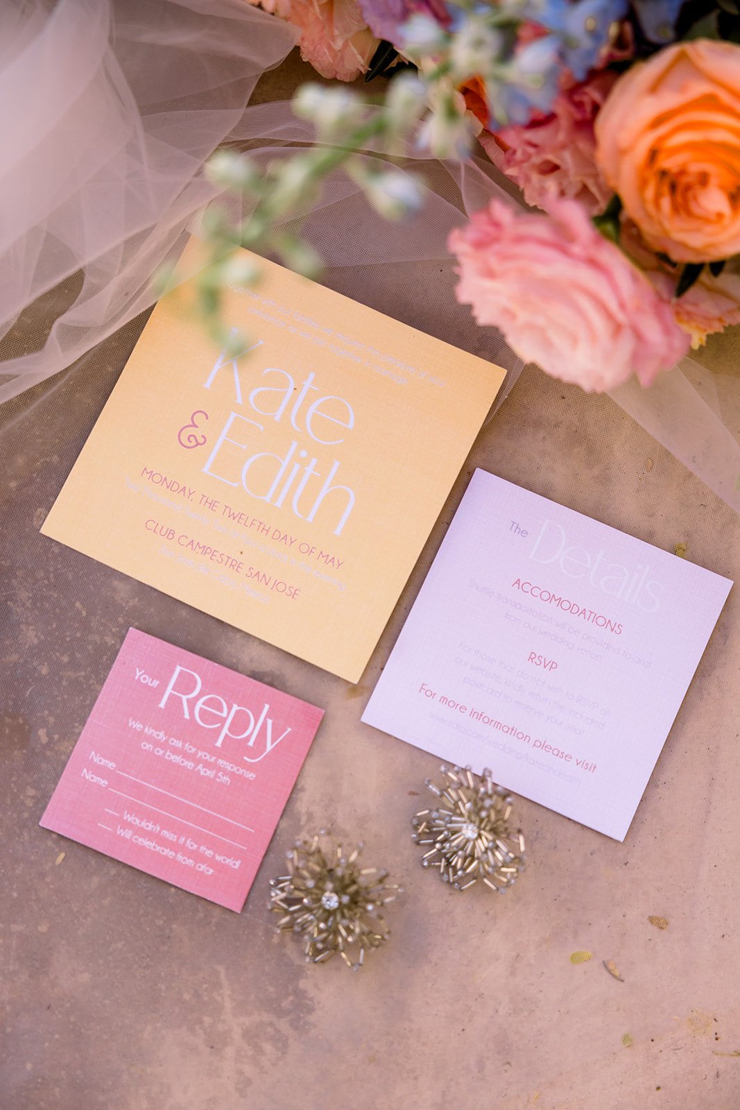 modern pastel wedding invitations