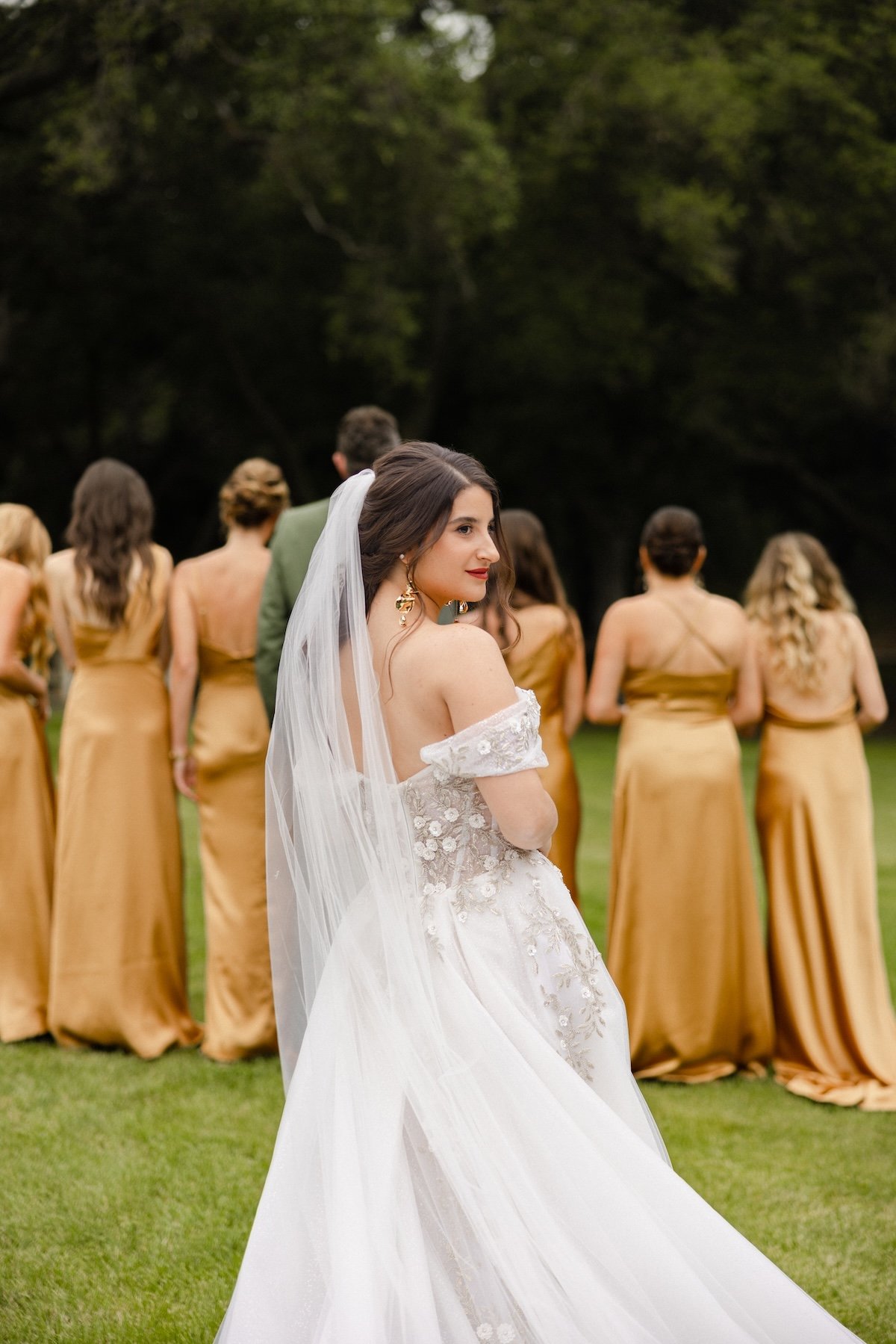 bridesmaid first look with bride