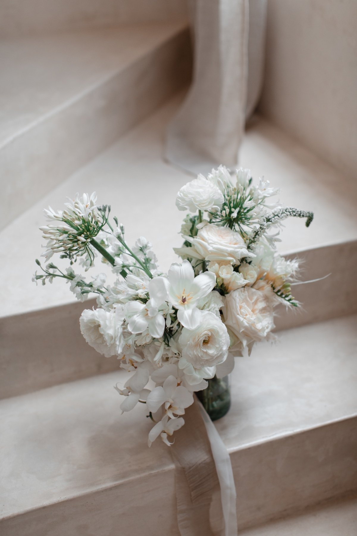 ivory heart shaped boquet