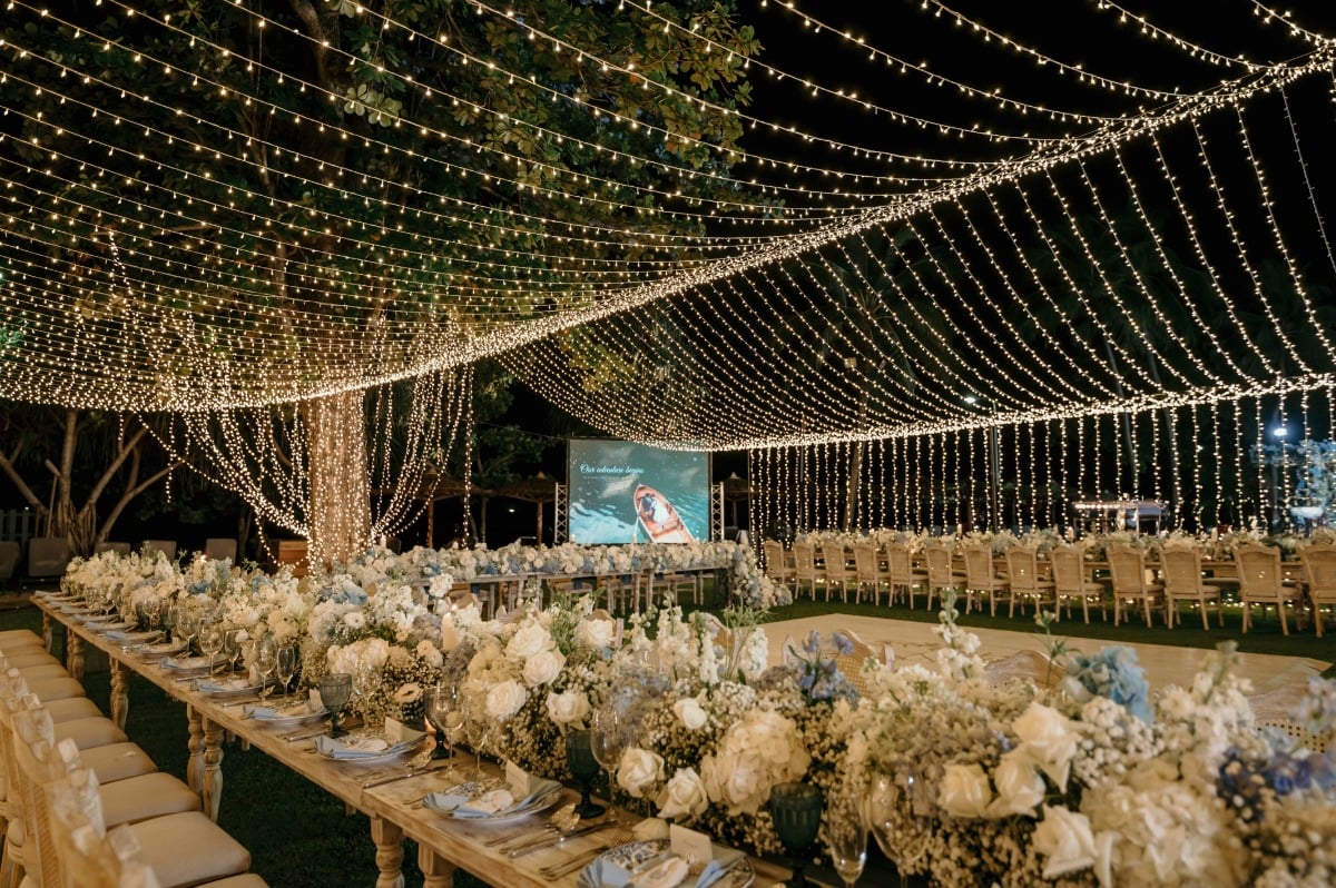 large string light canopy