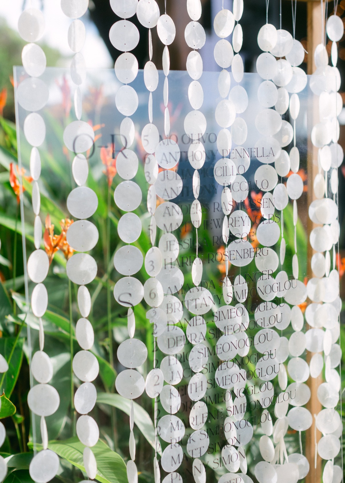 unique escort display for beach wedding