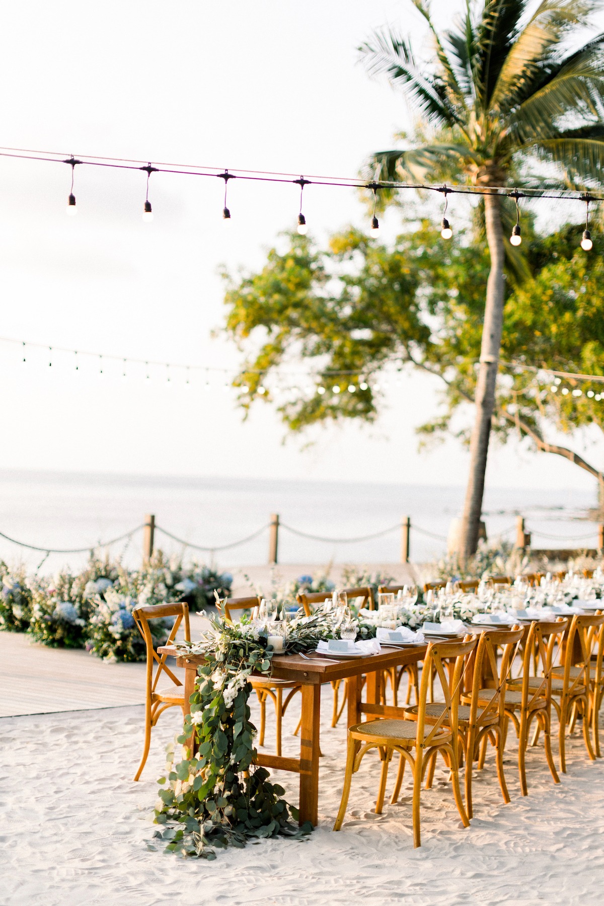 draped greenery table runner