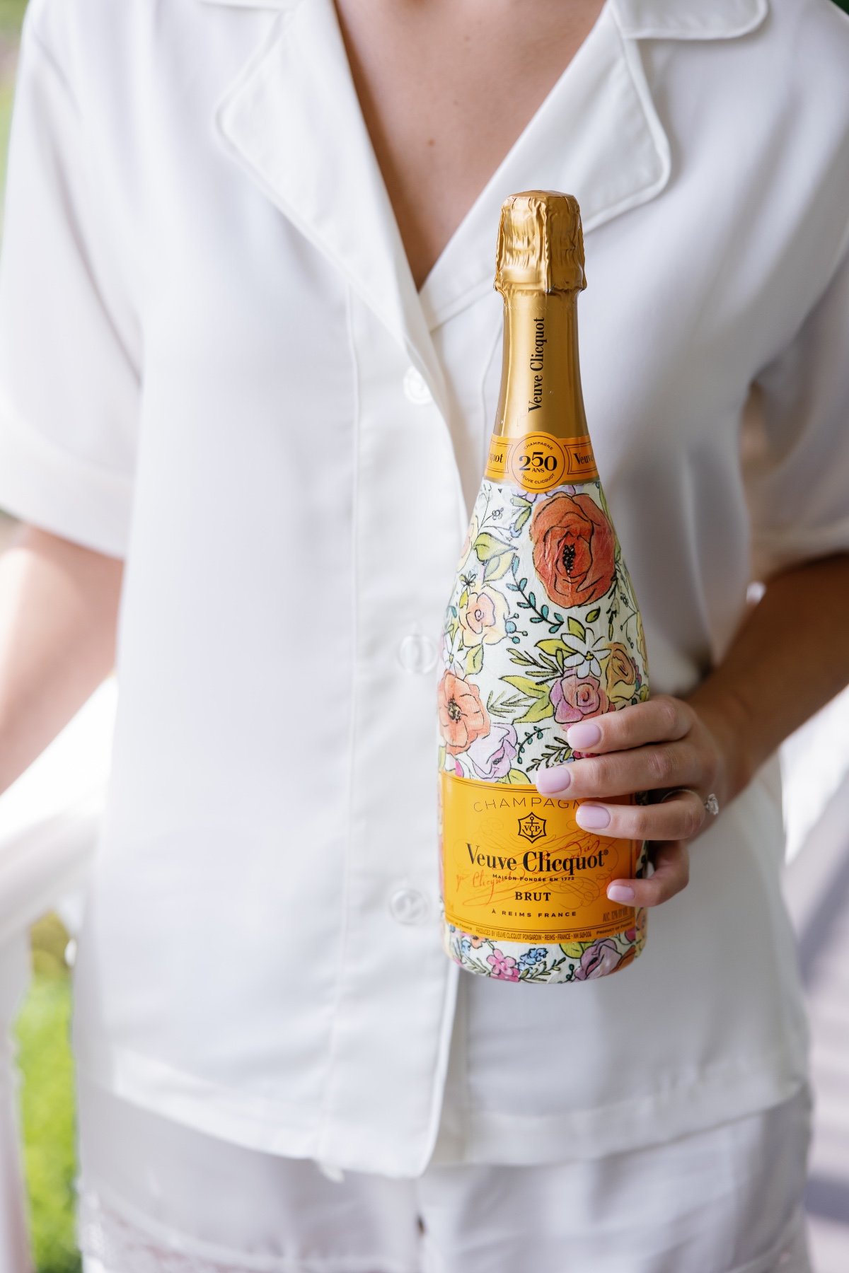 painted bottle of veuve clicquot