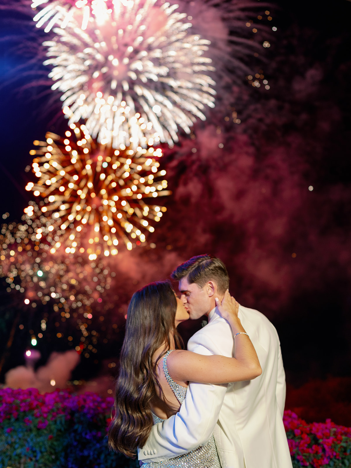 fireworks at wedding reception