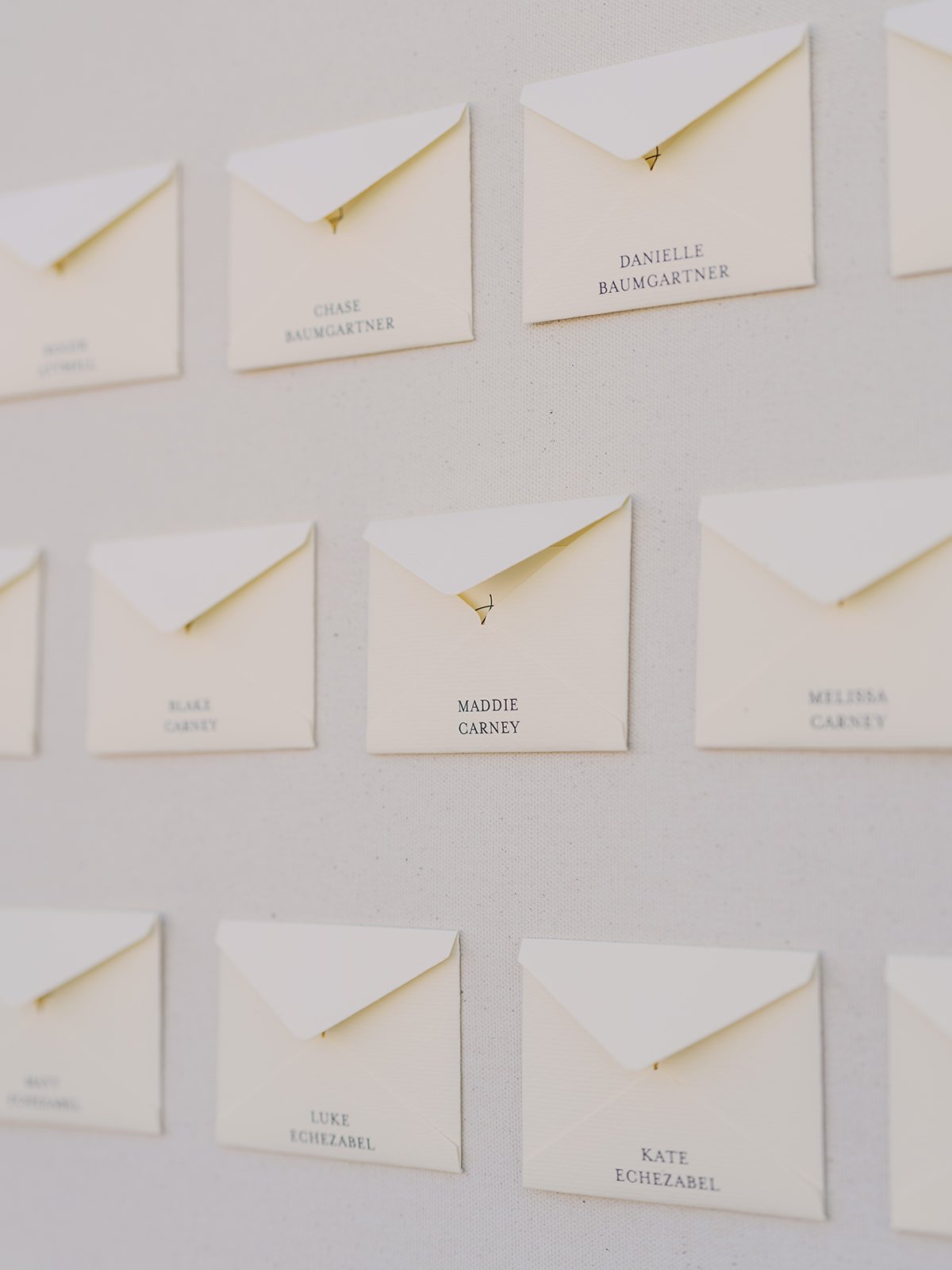 minimalist escort card display ideas