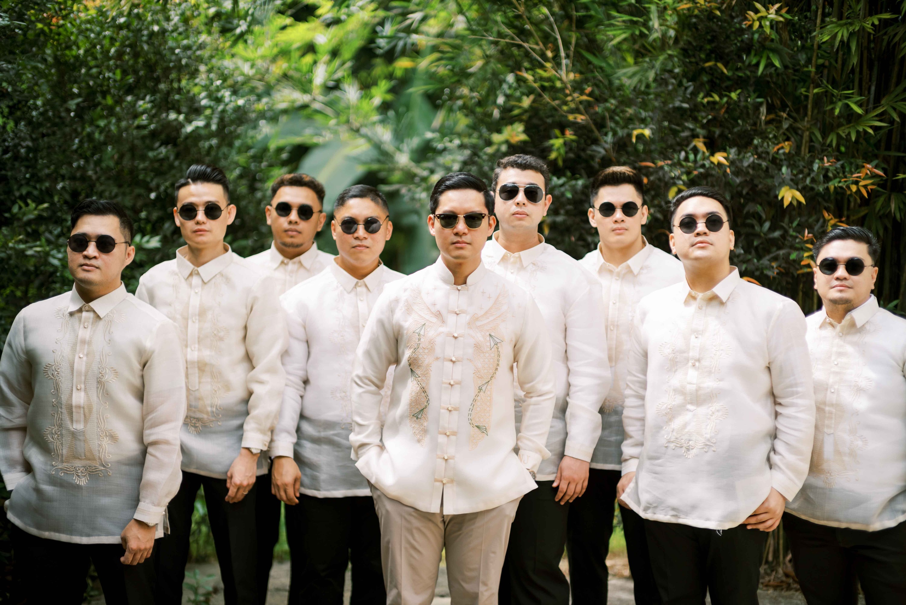 groom and groomsmen at wedding in Philippines 