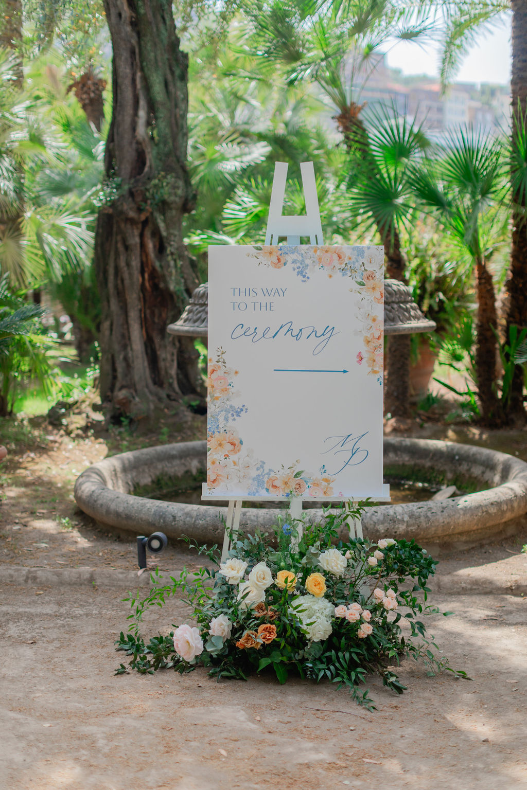 this way to the ceremony sign