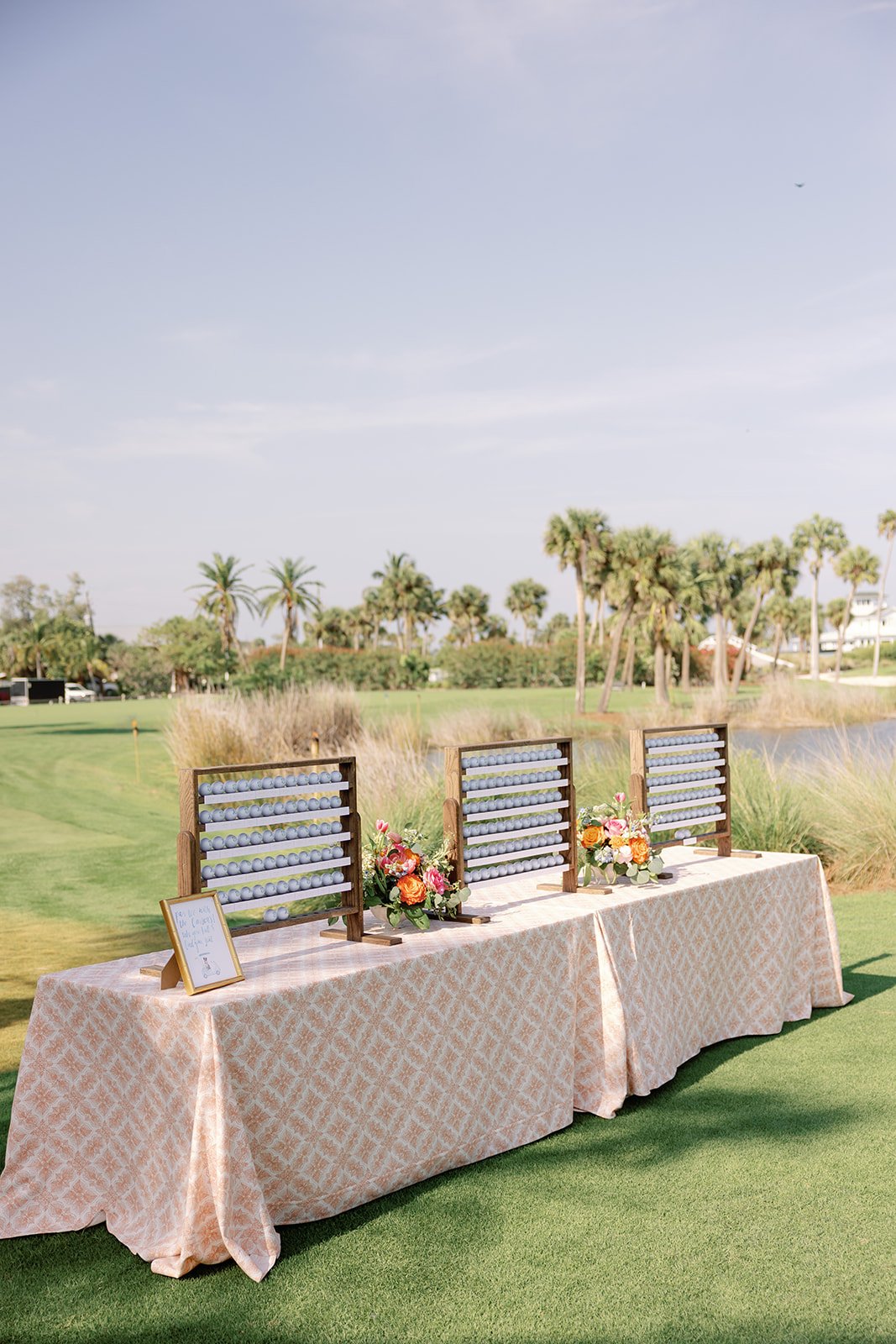 golf themed escort display for wedding