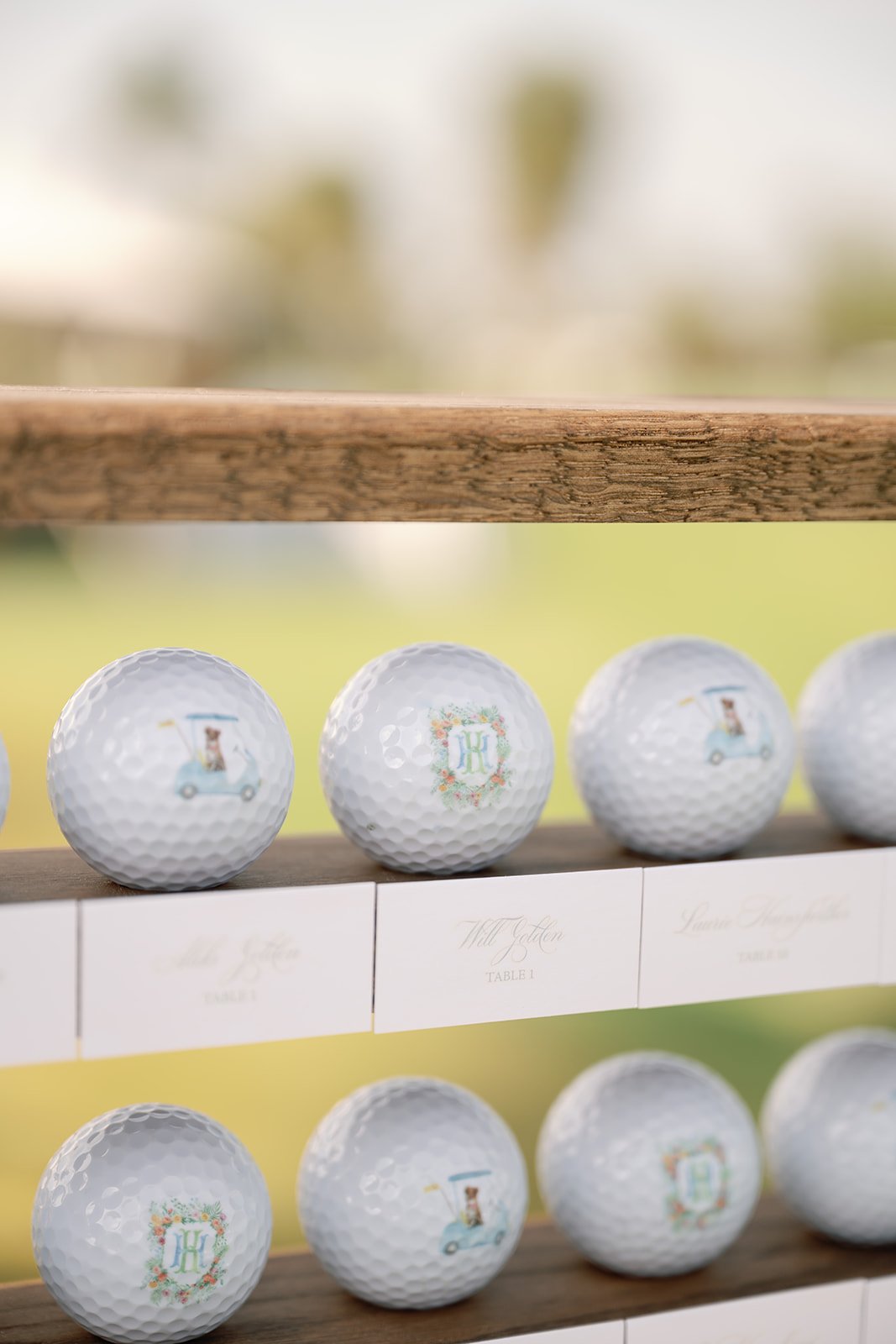 golf ball escort cards