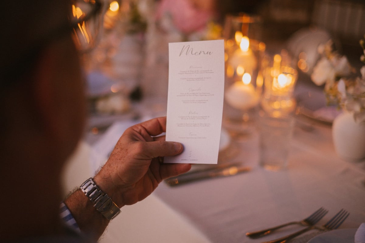 minimalistic wedding menus