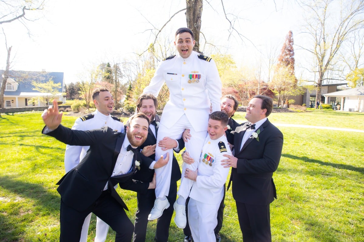 navy seal groomsmen wedding attire