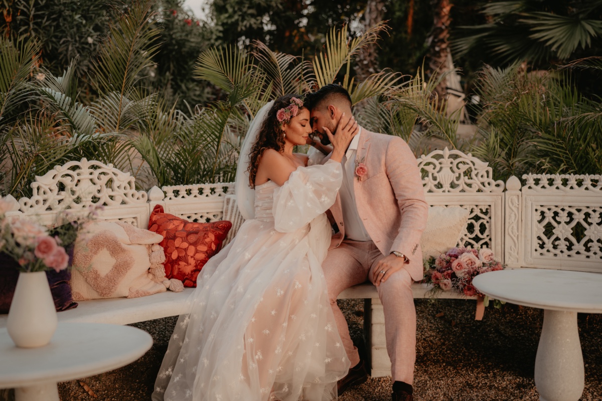 groom in pink suit