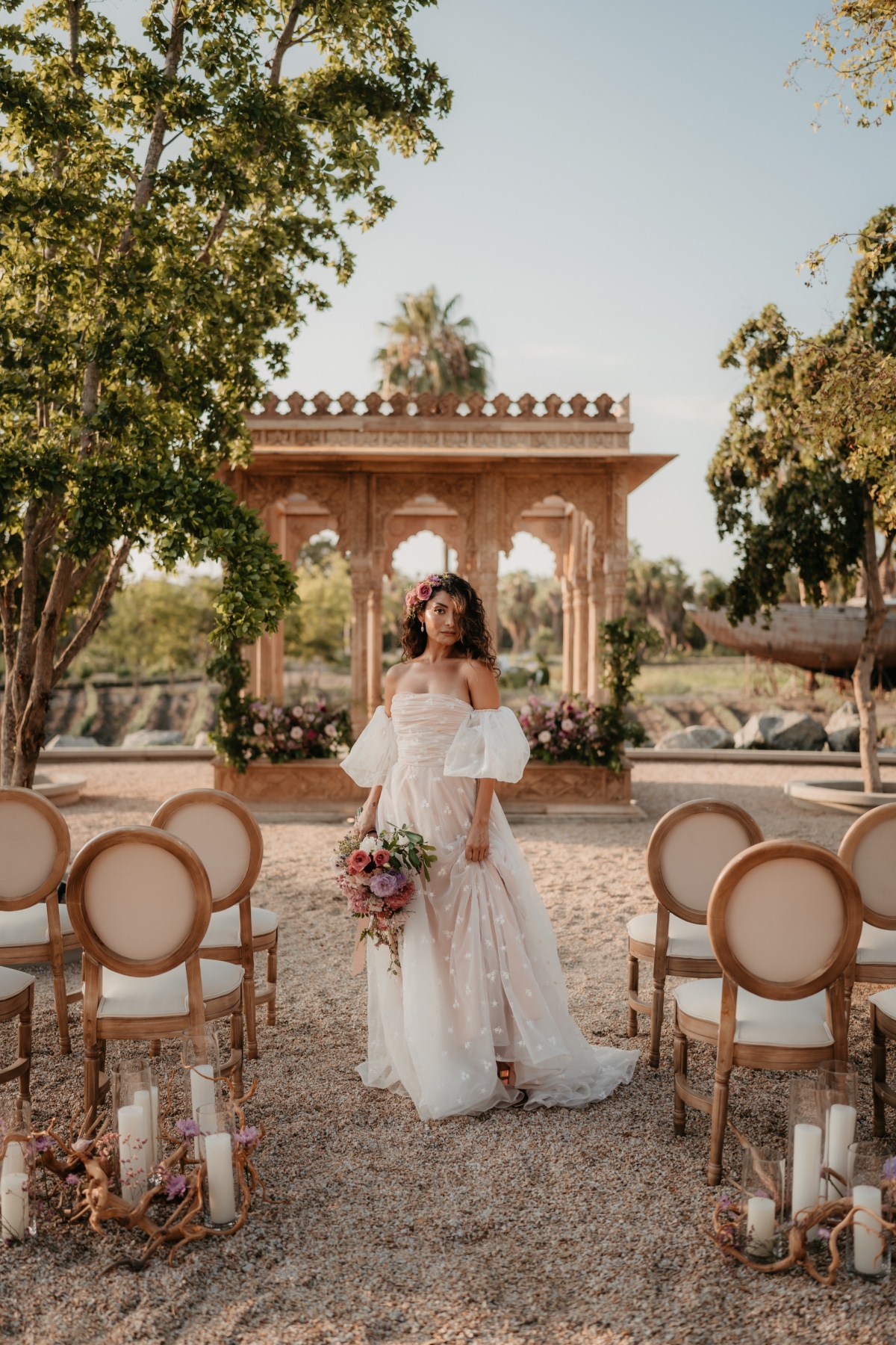 outdoor garden wedding ceremony in mexico